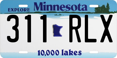 MN license plate 311RLX