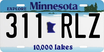 MN license plate 311RLZ