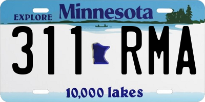 MN license plate 311RMA