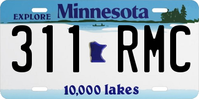 MN license plate 311RMC