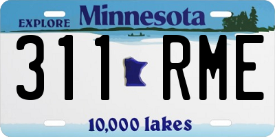 MN license plate 311RME