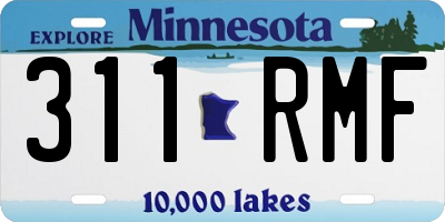 MN license plate 311RMF