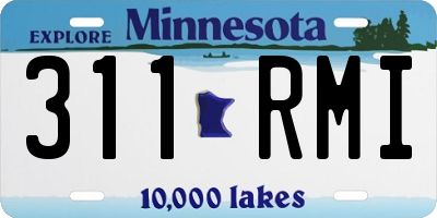 MN license plate 311RMI