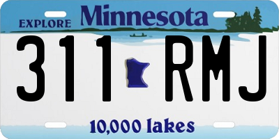 MN license plate 311RMJ