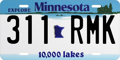 MN license plate 311RMK