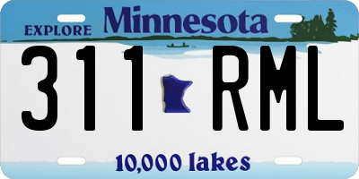 MN license plate 311RML