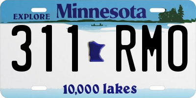 MN license plate 311RMO