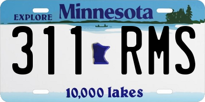 MN license plate 311RMS