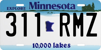 MN license plate 311RMZ