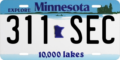 MN license plate 311SEC