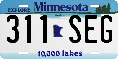 MN license plate 311SEG