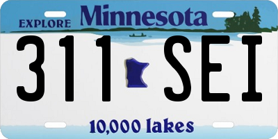 MN license plate 311SEI