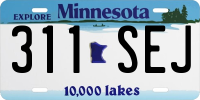MN license plate 311SEJ