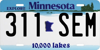MN license plate 311SEM