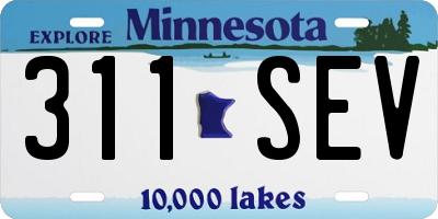 MN license plate 311SEV