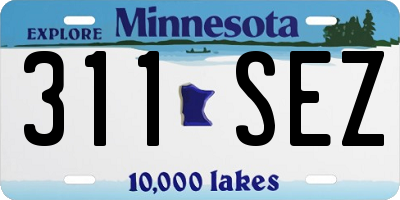 MN license plate 311SEZ