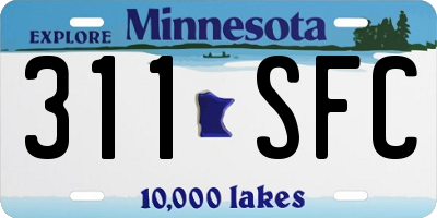 MN license plate 311SFC