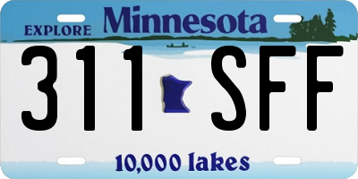 MN license plate 311SFF