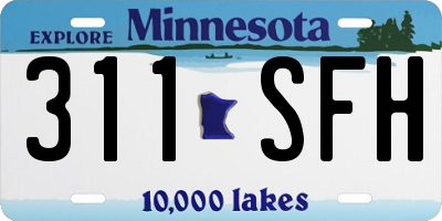 MN license plate 311SFH