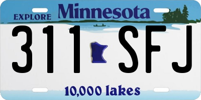 MN license plate 311SFJ