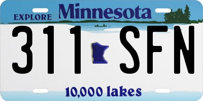MN license plate 311SFN