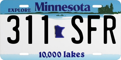 MN license plate 311SFR