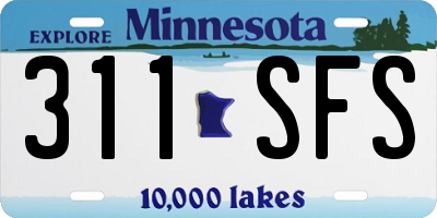 MN license plate 311SFS