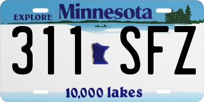 MN license plate 311SFZ