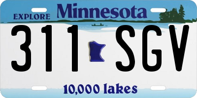 MN license plate 311SGV