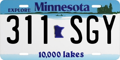 MN license plate 311SGY