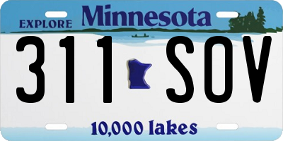 MN license plate 311SOV