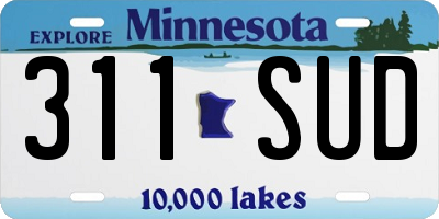 MN license plate 311SUD