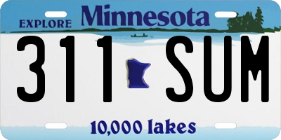 MN license plate 311SUM