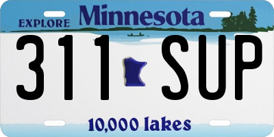 MN license plate 311SUP