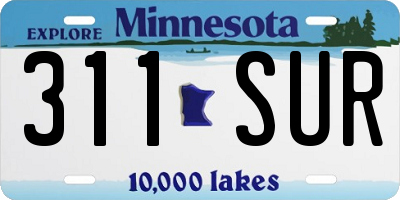 MN license plate 311SUR