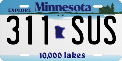 MN license plate 311SUS