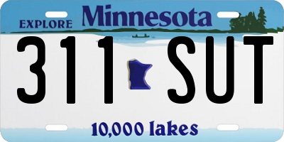MN license plate 311SUT