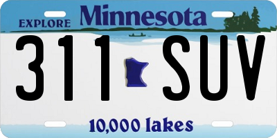 MN license plate 311SUV