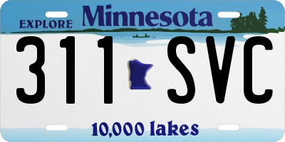 MN license plate 311SVC