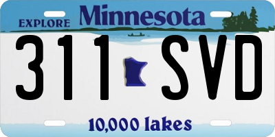 MN license plate 311SVD