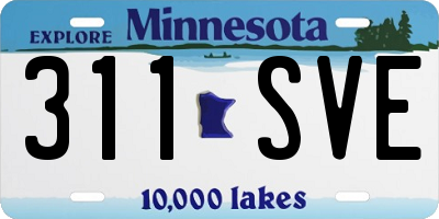 MN license plate 311SVE