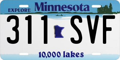 MN license plate 311SVF