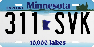 MN license plate 311SVK