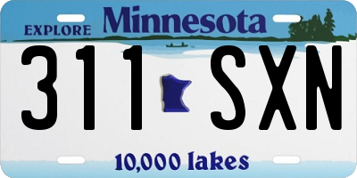 MN license plate 311SXN