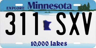 MN license plate 311SXV