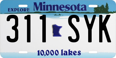 MN license plate 311SYK