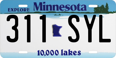 MN license plate 311SYL