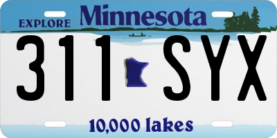 MN license plate 311SYX