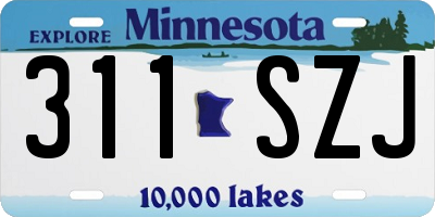 MN license plate 311SZJ