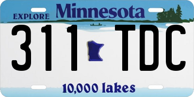 MN license plate 311TDC